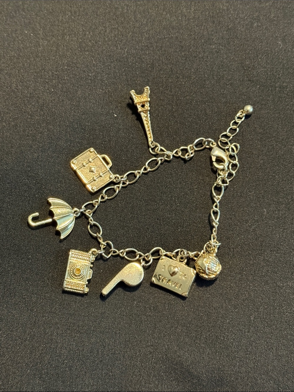 Gold-Tone Adjustable Travel Charm Bracelet